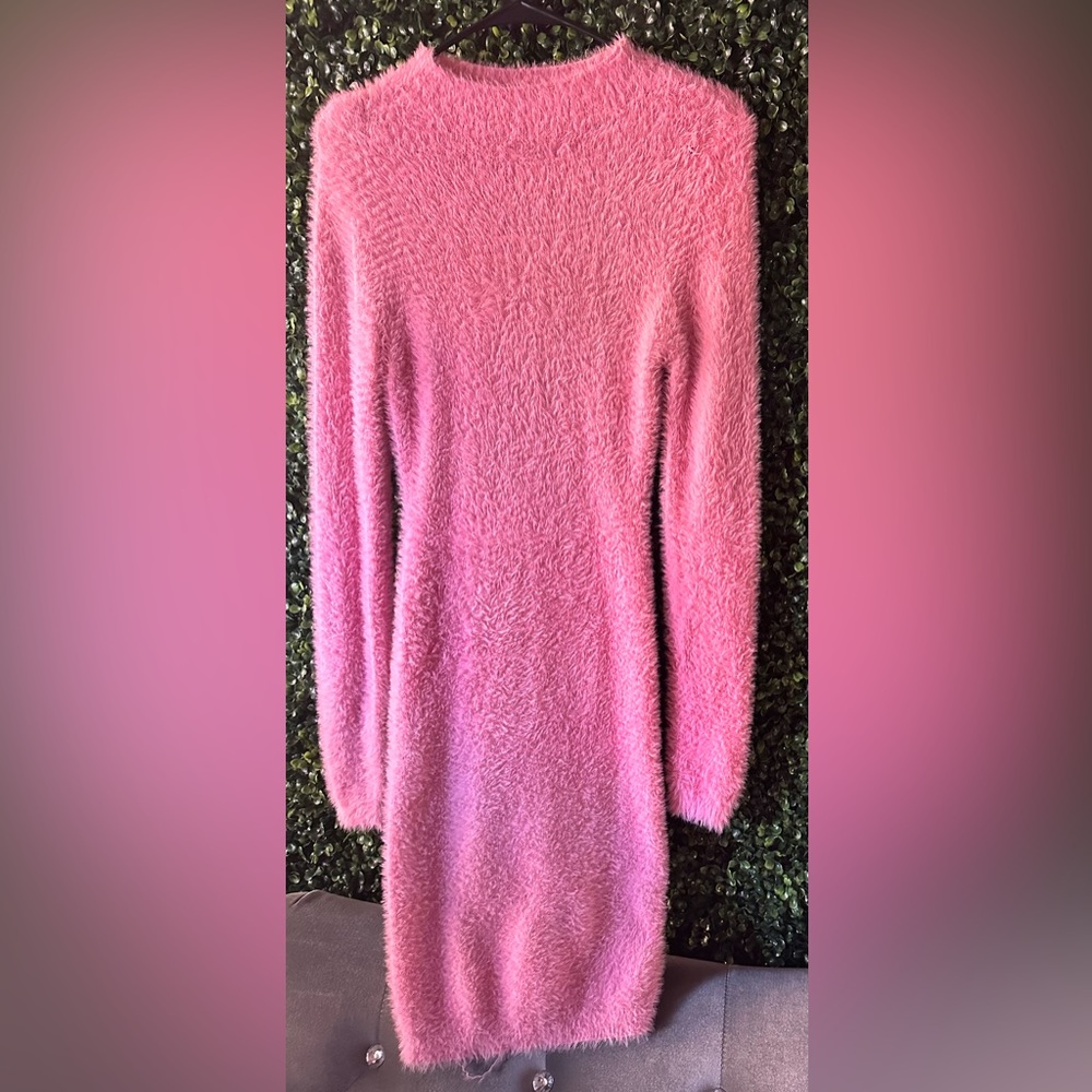 Fashion Nova Pink Soft Long Sleeve Midi Dress